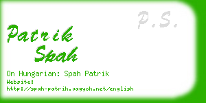 patrik spah business card